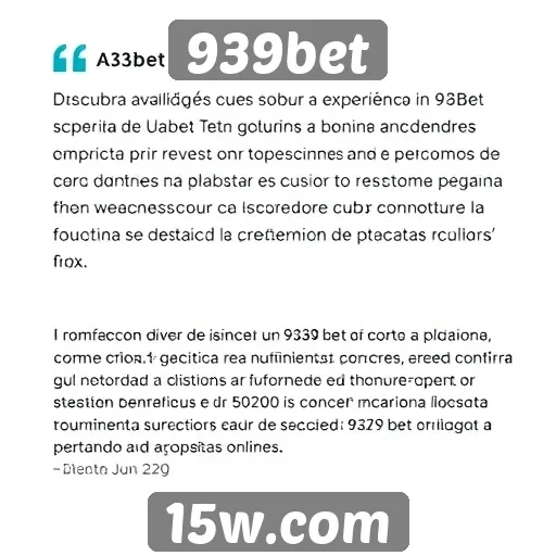 Avaliações sobre a experiência de usuário no 939bet